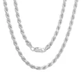 thumbnail image 1 of Solid 925 Sterling Silver 2.50mm Italian Diamond Cut Twisted Rope Chain Necklace, 1 of 2