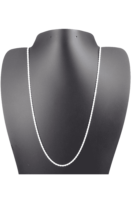 Solid 925 Sterling Silver 22" Diamond Cut Rope Chain Necklace  2MM, Made in Italy, for Women & Men