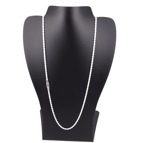 Solid 925 Sterling Silver 26" Diamond Cut Rope Chain Necklace 2.8MM, Made in Italy, for Women & Men