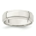 thumbnail image 1 of Solid 925 Sterling Silver 6mm Flat Step Edge Size 8.5 Plain Classic Wedding Band Ring, 1 of 3