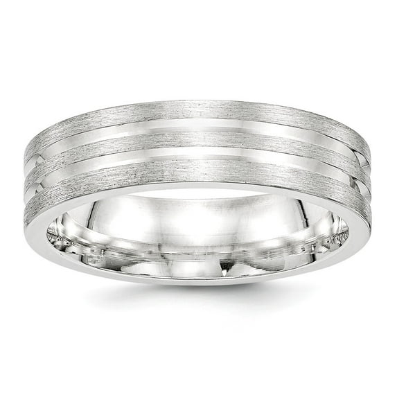 Solid 925 Sterling Silver 6mm Matte Brushed Finish Unique Wedding Band Ring Size 7