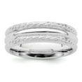 thumbnail image 1 of Solid 925 Sterling Silver 6mm Unique Wedding Band Ring Size 8, 1 of 5