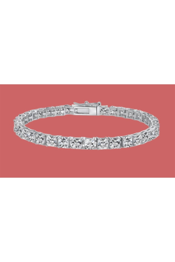 Solid 925 Sterling Silver 7 Inch Tennis Bracelet 3mm Cubic Zirconia Rhodium Plated for Women TENNIS-3MM-7