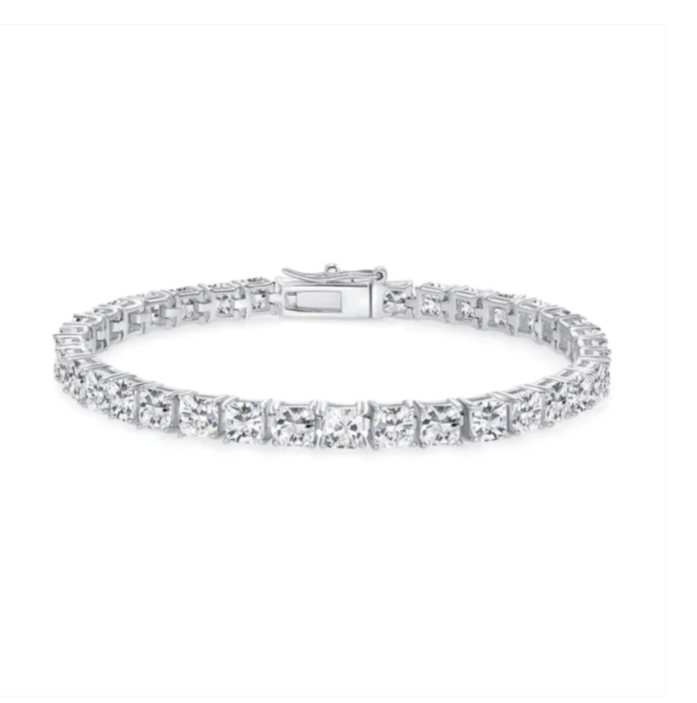 Tennis Bracelet Cubic Zirconia Rhodium-plated Sterling Silver 7-inch Length
