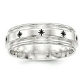 thumbnail image 1 of Solid 925 Sterling Silver 7mm Enamel Unique Men's Wedding Band Ring Size 8, 1 of 5