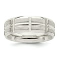 thumbnail image 1 of Solid 925 Sterling Silver 7mm Matte Brushed Finish Unique Men's Wedding Band Ring Size 13, 1 of 5