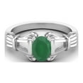 thumbnail image 1 of Solid 925 Sterling Silver 7x5mm Oval Shape Green Onyx Engagement Women Valentines Day Gifts Ring, 1 of 4