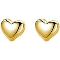 thumbnail image 1 of Solid 925 Sterling Silver 8MM Fat Heart Earrings Studs for Women Teens Sweet Love Studs Earrings, 1 of 9