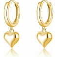 thumbnail image 1 of Solid 925 Sterling Silver 8MM Fat Heart Hoop Earrings for Women Teens Sweet Love Hoop Earrings Huggie, 1 of 5