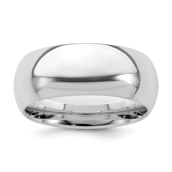 Solid 925 Sterling Silver 8mm Comfort Fit Wedding Band - Size 12