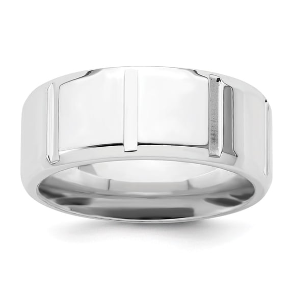 Solid 925 Sterling Silver 8mm Men's Unique Wedding Band Ring Size 12.5