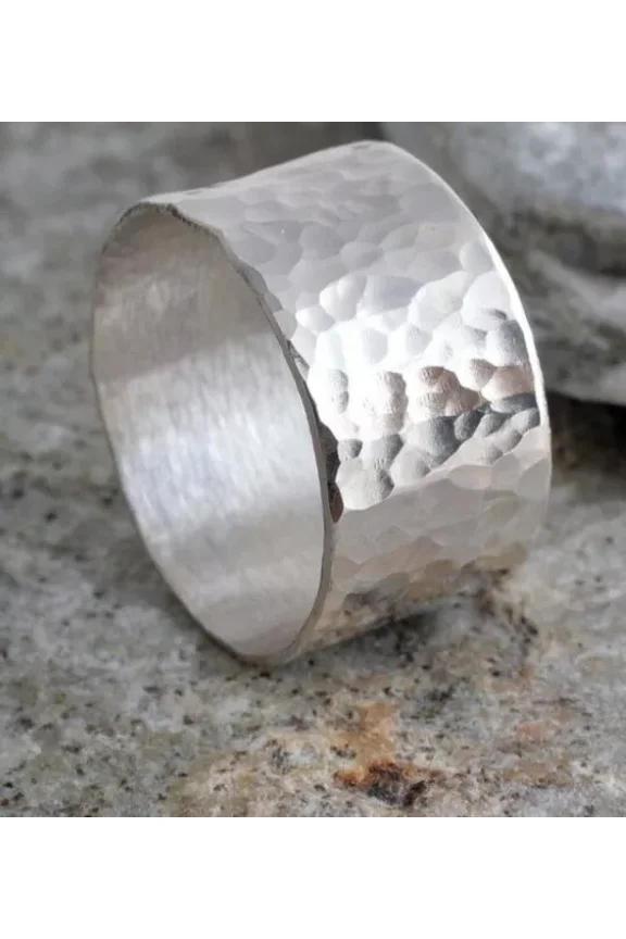 Solid 925 Sterling Silver Band Ring Handmade Statement Ring Gift Her All Size