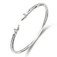 thumbnail image 1 of Solid .925 Sterling Silver Bangle Cuff Bracelet Large For Women Gold Plated Jewelry Stretch Bracelets Friendship Gift Birthday Gifts West Indian Bangle Pyramid Ends - 1 piece, size 10, 1 of 1