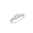 thumbnail image 1 of Solid 925 Sterling Silver Basket Set 1 Carat Round CZ Cubic Zirconia Engagement Ring Size 5.5, 1 of 2