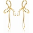 thumbnail image 1 of Solid 925 Sterling Silver Bow Stud Earrings Ribbon for Women Teens Bowknot Stud Earrings Drops, 1 of 12