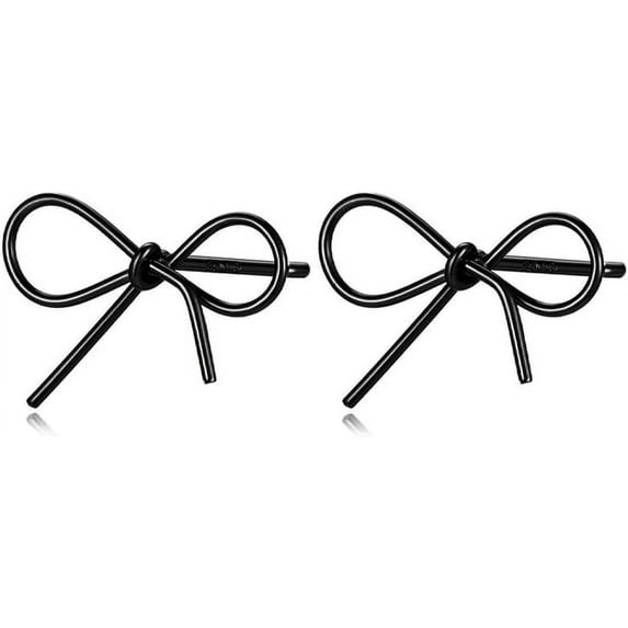 Solid 925 Sterling Silver Bow Stud Earrings for Women Teens Ribbon Stud Earrings Bowknot