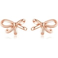 thumbnail image 1 of Solid 925 Sterling Silver Bow Stud Earrings for Women Teens Small Ribbon Stud Earrings Bowknot, 1 of 5