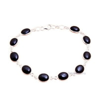 Solid 925 Sterling Silver Bracelet For Womens & Mens, Natural Black Onyx Bracelet Gemstone Unique Handcrafted Bracelet For Her or Him