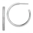 thumbnail image 1 of Solid 925 Sterling Silver CZ Cubic Zirconia 30x3mm Hoop Earrings - 34mm x 33mm, 1 of 2