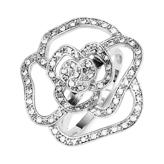 Solid 925 Sterling Silver CZ Cubic Zirconia Clear Anniversary Ring Band Size 6.5