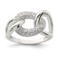 thumbnail image 1 of Solid 925 Sterling Silver CZ Cubic Zirconia Ring - Size 6, 1 of 4