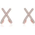 thumbnail image 1 of Solid 925 Sterling Silver CZ Cuff Piercing Stud Earrings Wraps for Women Teens X Criss Cross Cuff Earrings Huggie Hoops, 1 of 13