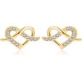 thumbnail image 1 of Solid 925 Sterling Silver CZ Infinity Heart Stud Earrings for Women Teen Love Heart Stud Earrings, 1 of 6
