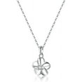 thumbnail image 1 of Solid 925 Sterling Silver CZ Plumeria Flower Necklace Choker for Women Teens Flower Pendant Necklace, 1 of 6