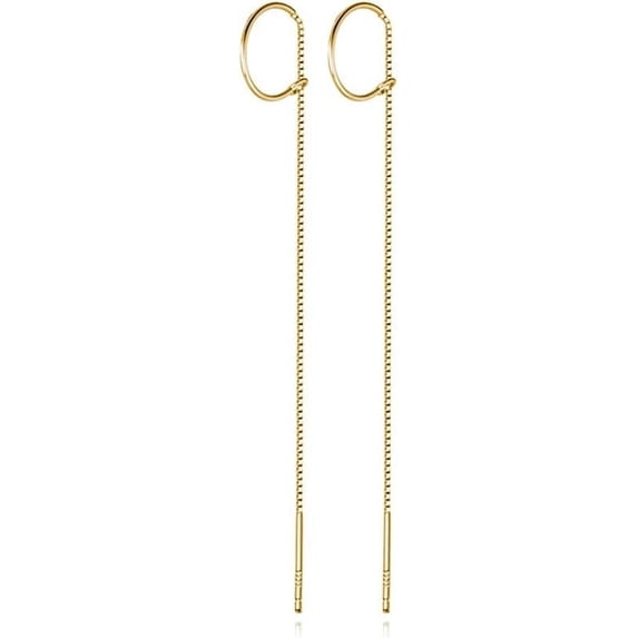Solid 925 Sterling Silver Chain Dangle Earrings Tassel for Women Teens Long Dangle Earrings Minimalist Threader Earrings