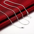 thumbnail image 1 of Solid 925 Sterling Silver Chain Italian 1mm Necklace for Women Men,16,18,20,22,24Inch Made in Italy(1MM), 1 of 10