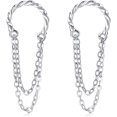 thumbnail image 1 of Solid 925 Sterling Silver Cuff Earrings Chain Cartilage Wraps for Women Teens Minimalist Cuff Earrings No Piercing, 1 of 10