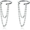 thumbnail image 1 of Solid 925 Sterling Silver Cuff Earrings Chain for Women Cartilage Wrap Earrings Helix Cuffs, 1 of 15