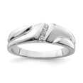 thumbnail image 1 of Solid 925 Sterling Silver Diamond Men's Wedding Ring Band Size 8.5 (.07 cttw.), 1 of 3