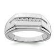 thumbnail image 1 of Solid 925 Sterling Silver Diamond Men's Wedding Ring Band Size 9 (.25 cttw.), 1 of 3