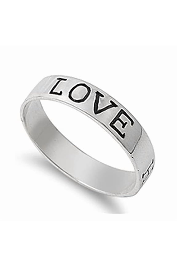 Solid 925 Sterling Silver Faith Love Hope Band Women Promise Ring, Stackable Band Gift For Her