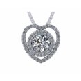 thumbnail image 1 of Solid 925 Sterling Silver & Gold Circle in Heart Dancing Stone Necklace w/ Pure Brilliance Zirconia - White, 1 of 7