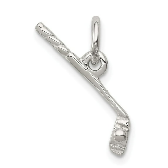Solid 925 Sterling Silver Golf Club and Ball Charm Pendant - 19mm x 10mm