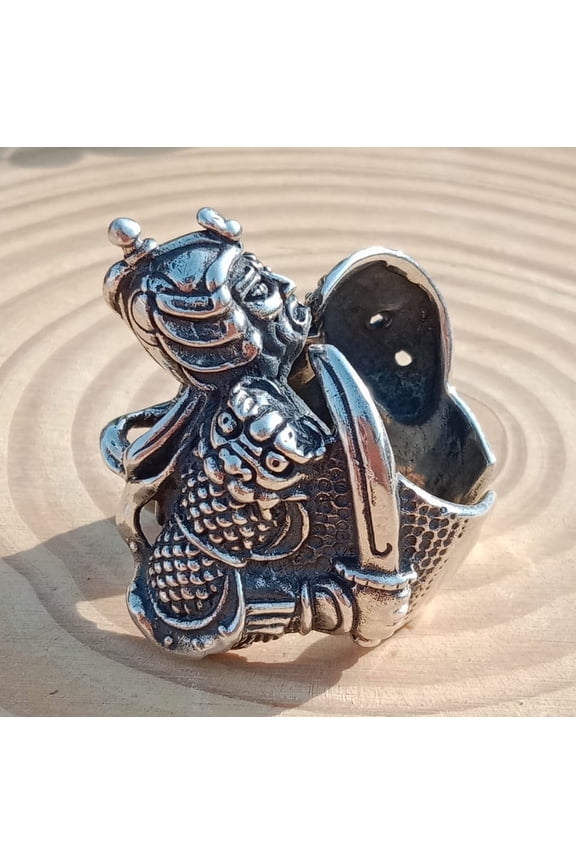 Solid 925 Sterling Silver Huge General Warrior Knight Men's Ring Gothic Jewelry