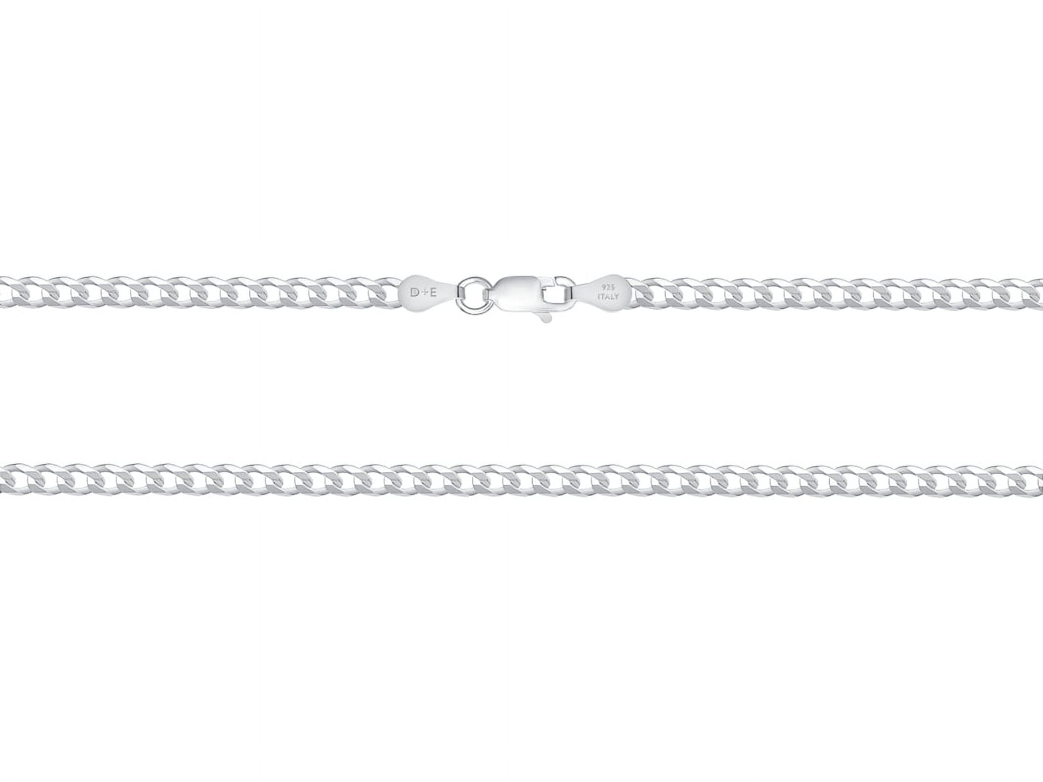 Solid 925 Sterling Silver Italian 3.7mm Flat 20” Curb Chain Necklace for Men Women CURB100-20