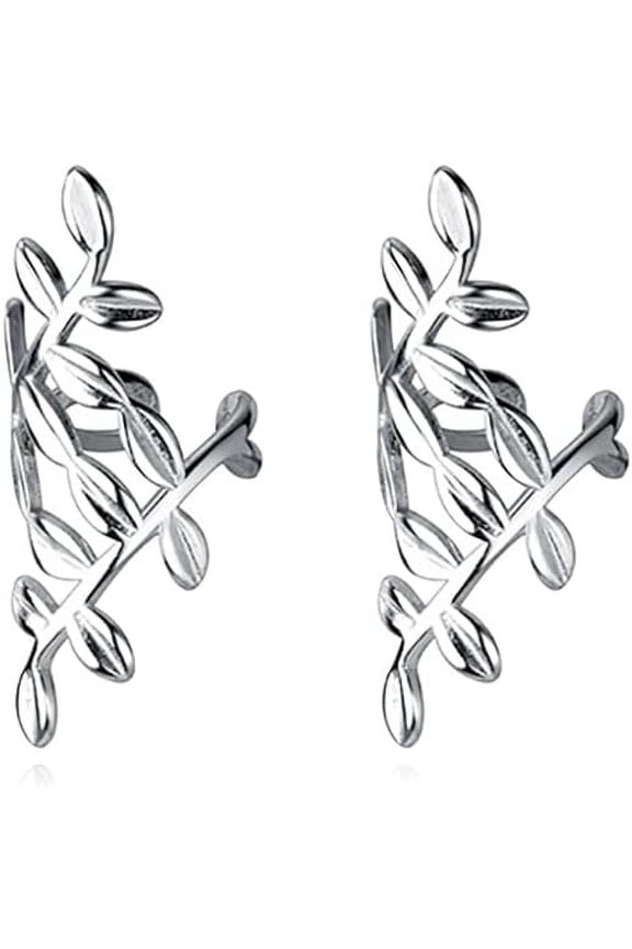 Solid 925 Sterling Silver Leaf Cuff Earrings Cartilage Wraps for Women Leaf Cuff Earrings Helix Cuffs Non Piercing