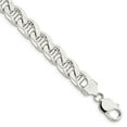 thumbnail image 1 of Solid 925 Sterling Silver Men's 10.5mm Flat Anchor Mariner Chain Bracelet - with Secure Lobster Lock Clasp 9", 1 of 2