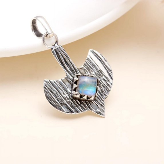 Solid 925 Sterling Silver Moonstone pendant, Unique Designer pendant ,Birthday Gift , Anniversary Gift