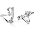 thumbnail image 1 of Solid 925 Sterling Silver Ocean Wave Hoop Earrings Huggie for Women Teens Minimalist Hoop Earrings Helix Cartilage Hoops, 1 of 6