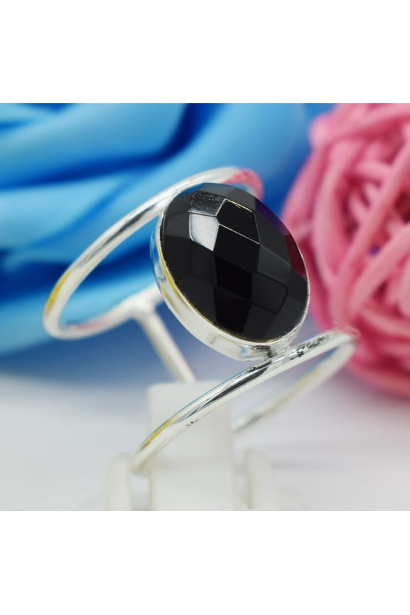 Solid 925 Sterling Silver Oval Shape Gemstone NATURAL BLACk ONYX Beautiful Handmade Rings Gift for Her Rings