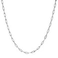 thumbnail image 1 of Solid 925 Sterling Silver Paperclip Necklace Paper Clip Chain Italy 6mm Wide, 20 Inch Long, 1 of 5