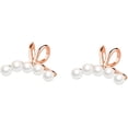 thumbnail image 1 of Solid 925 Sterling Silver Pearl Cuff Earrings Clip Ons for Women Teens Pearl Wrap Earrings Climber, 1 of 12
