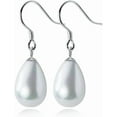 thumbnail image 1 of Solid 925 Sterling Silver Pearl Drop Earrings Dangle for Women Teens Simulated Dangle Earrings Drops for Wedding Hooks, 1 of 7