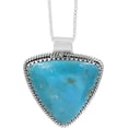 thumbnail image 1 of Solid 925 Sterling Silver Pendant Natural Turquoise Gemstone Pendant Necklace For Women, 1 of 7