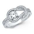 thumbnail image 1 of Solid 925 Sterling Silver Prong Set Round Cubic Zirconia CZ Knot Fashion Anniversary Ring Size 8.5, 1 of 2