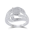 thumbnail image 1 of Solid 925 Sterling Silver Real Natural Diamond Cluster Anniversary Ring for Women 1/3 Carat - Size - 8 ( .33 Cttw ), 1 of 5